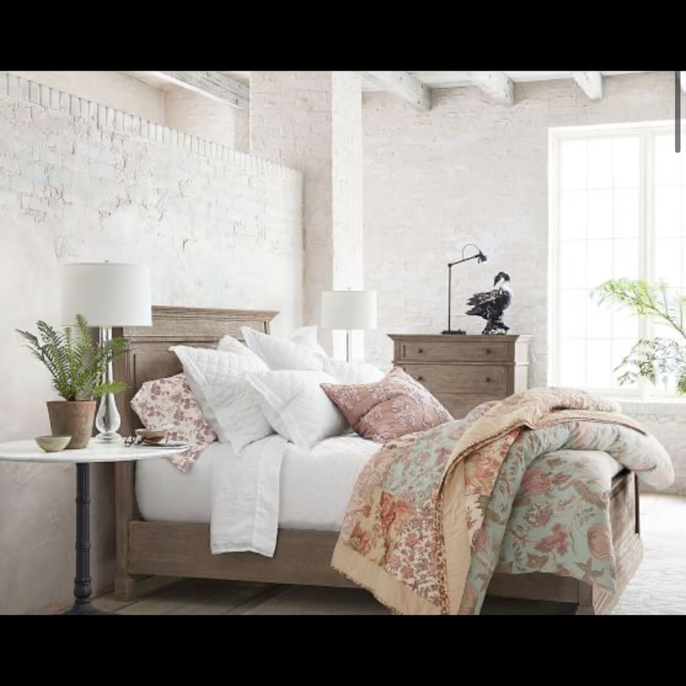 Pottery Barn Harlowe King Quilt & 3 Euro Shams